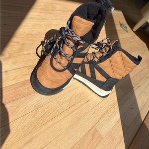 Sorel Kids Tan and Black Snow Boots